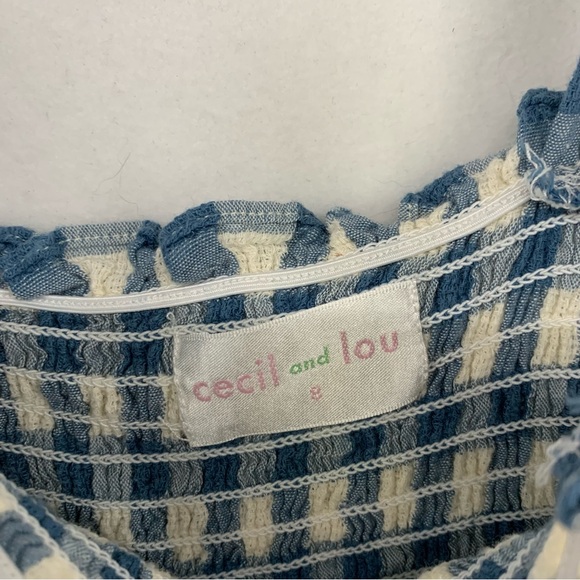 Cecil and Lou Blue and White Gingham Dress Girl’s Size 8 - Picture 4 of 8